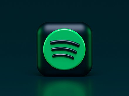 Spotify Logo auf schwarzem Hintergrund