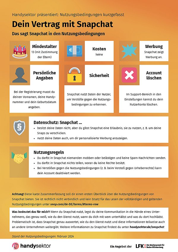 Snapchat Nutzungsbedingungen 
